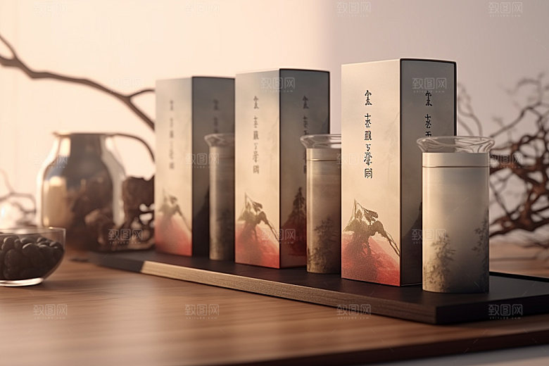 茶叶包装中式传统模型