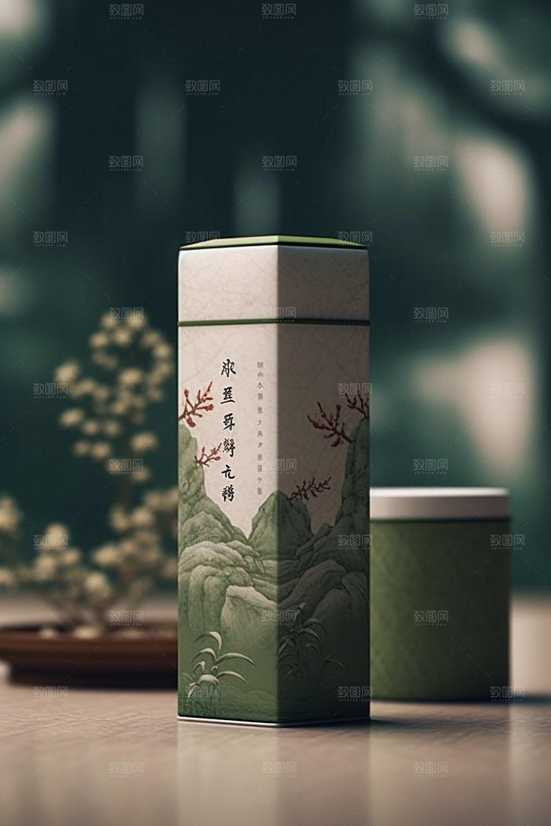 茶叶包装中国风立体模型