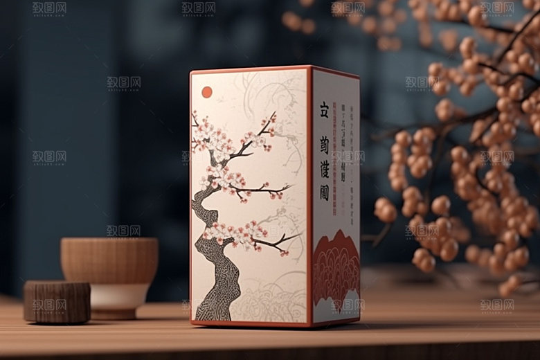 茶叶包装中式茶叶罐模型