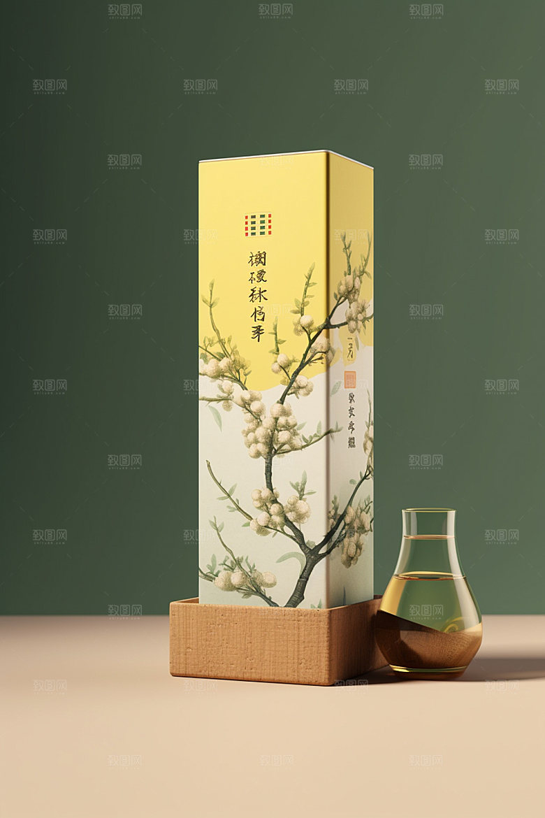 茶叶包装茶叶罐中国风模型