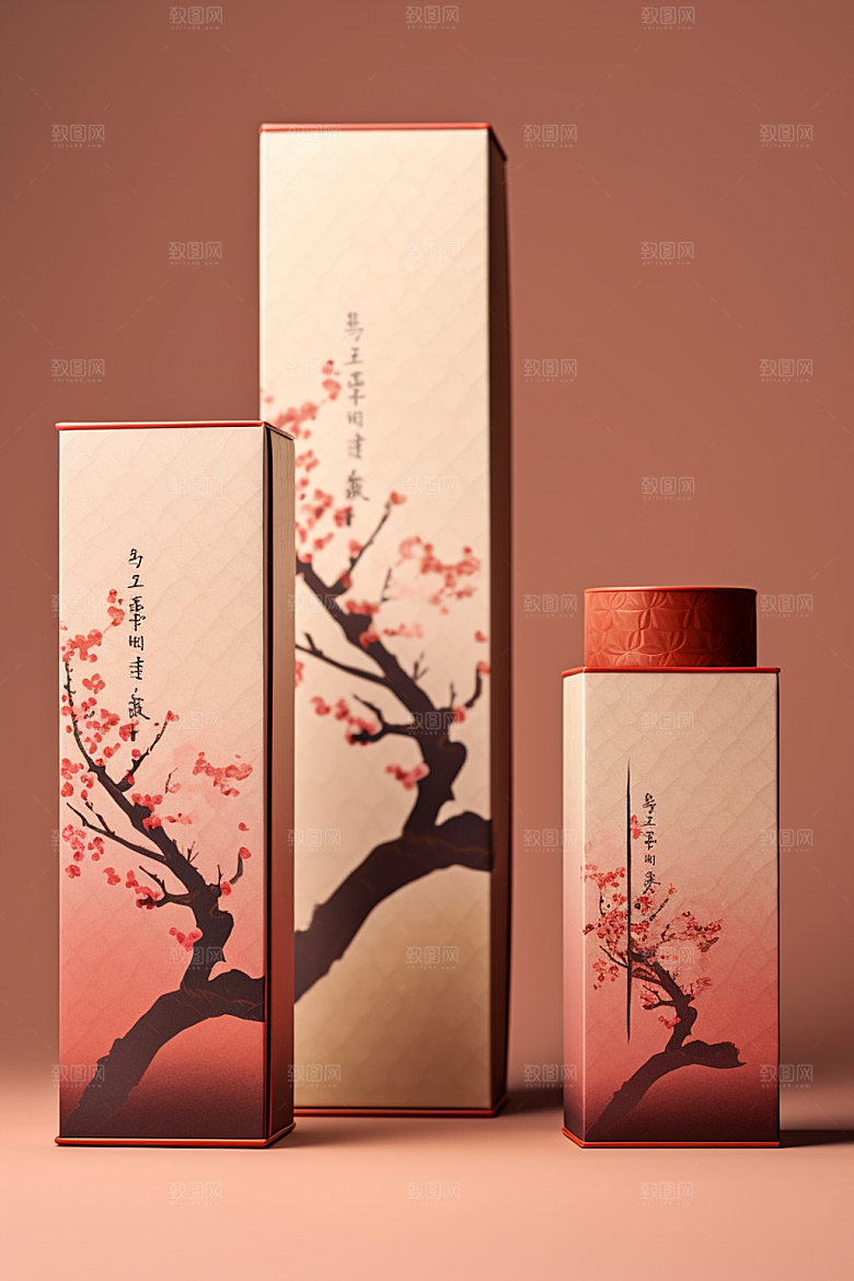 茶叶包装茶叶罐中国风模型