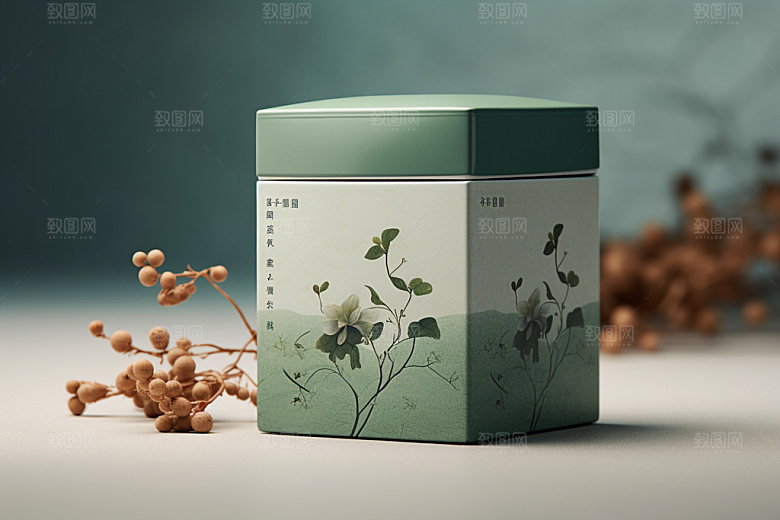 茶叶包装中国风立体模型