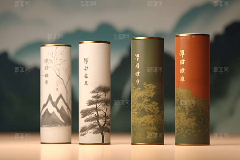 茶叶包装中国风立体模型