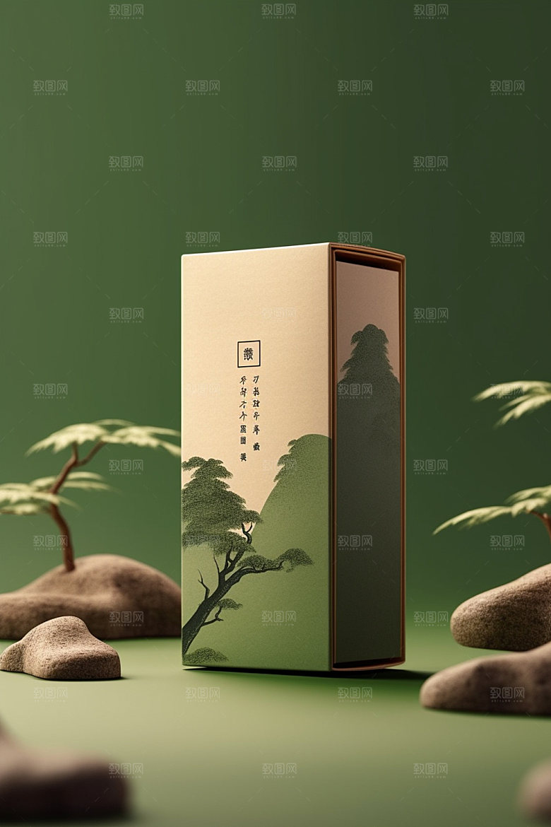 茶叶包装中式茶叶罐模型