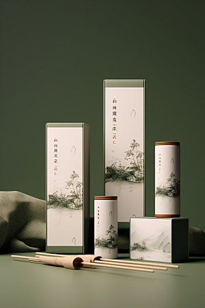 茶叶包装传统中国风模型