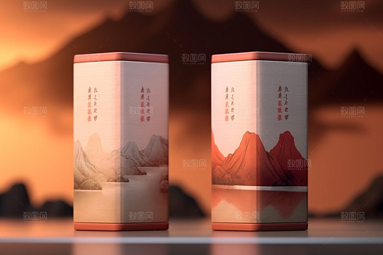 茶叶包装立体茶叶罐模型