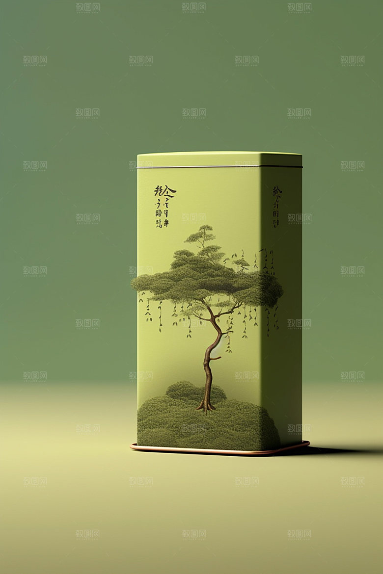 茶叶包装立体中式模型