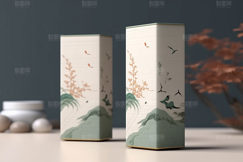 茶叶包装3D中式模型