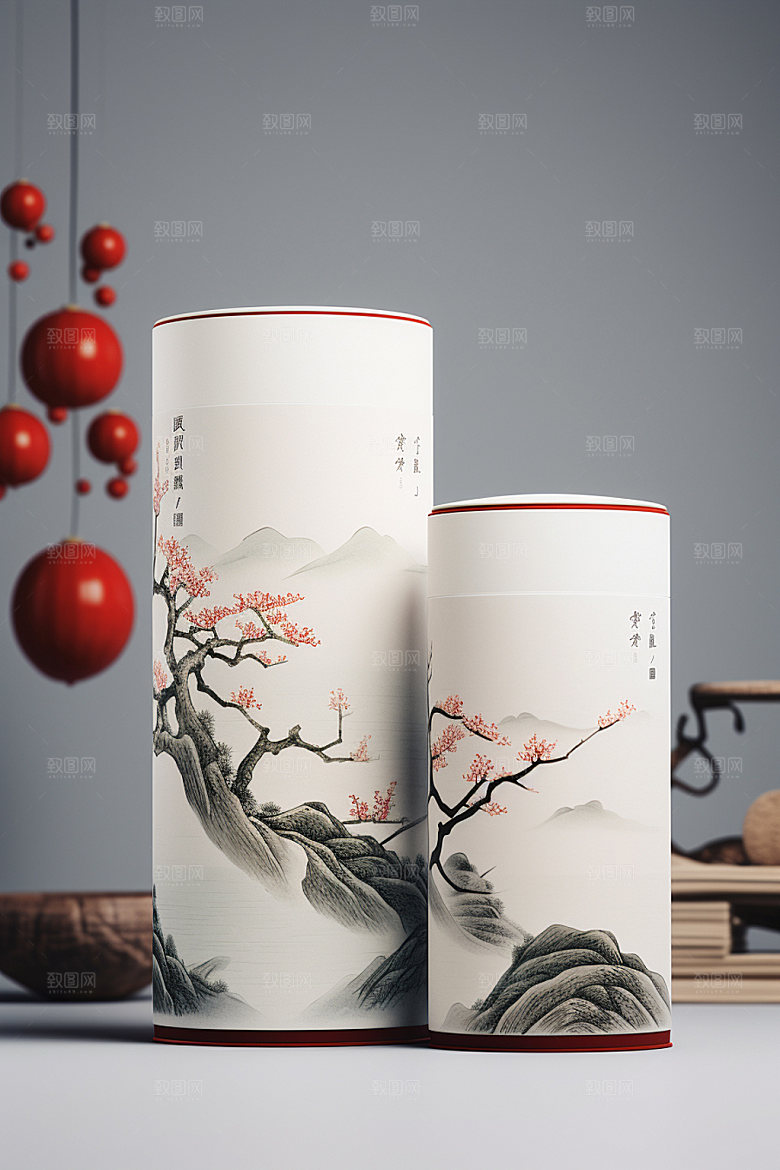 茶叶包装传统中国风模型