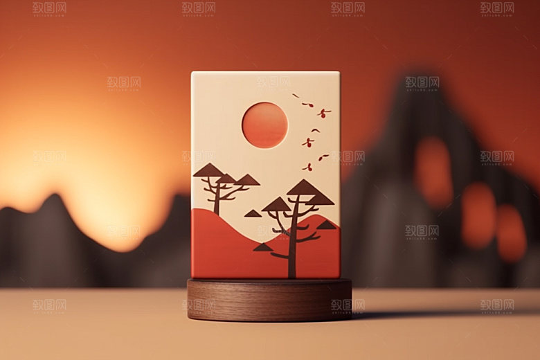 茶叶包装中式茶叶罐模型