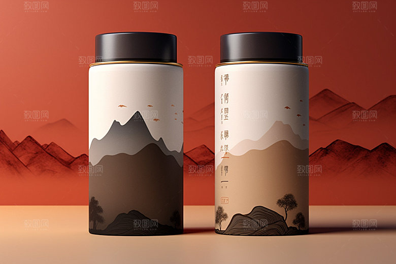 茶叶包装立体中式模型