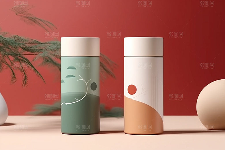 茶叶包装中式茶叶罐模型