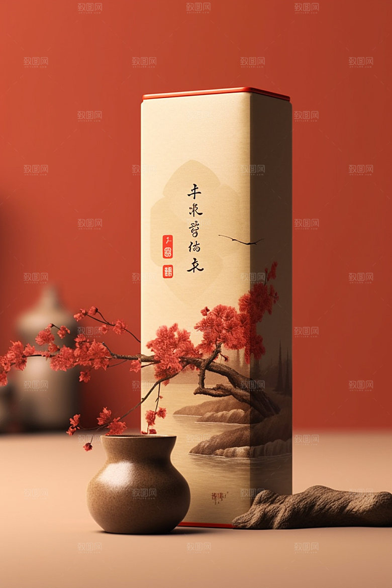茶叶包装中国风传统模型