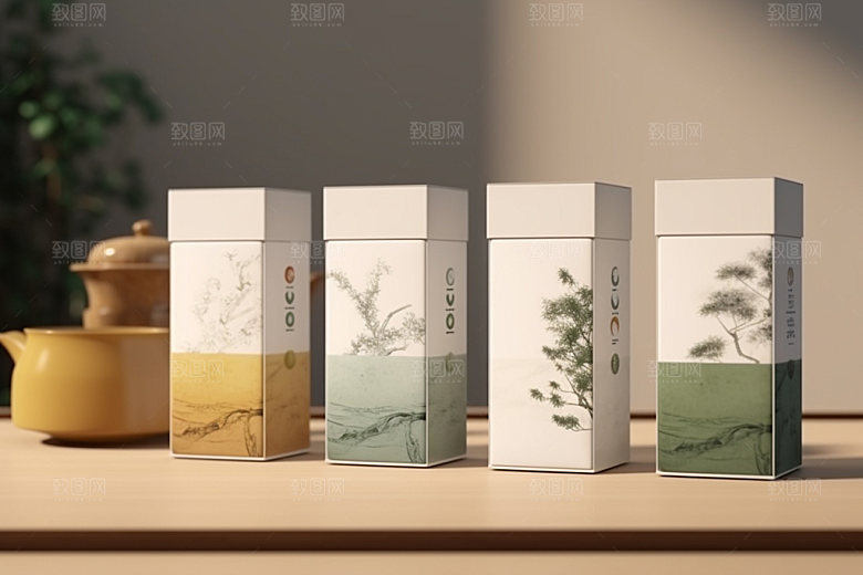 茶叶包装传统中国风模型