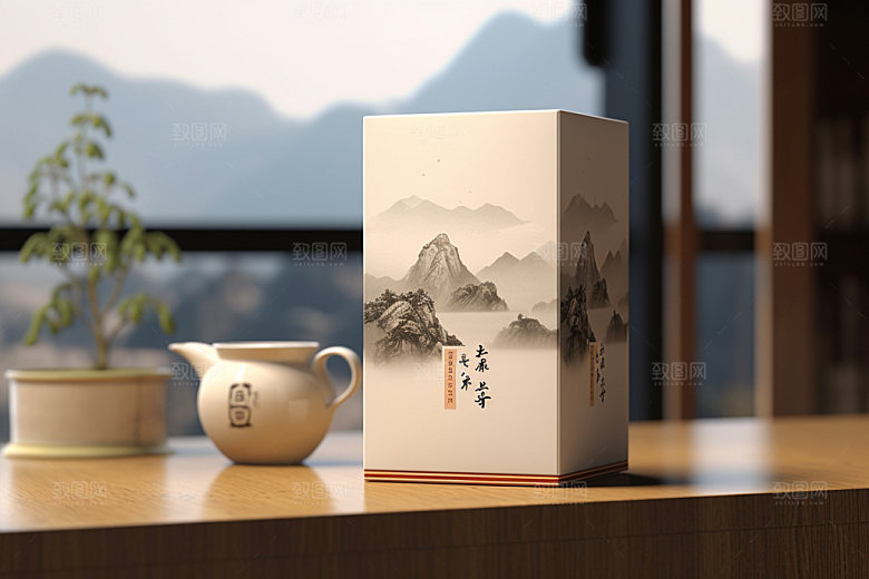茶叶包装包装设计中式模型