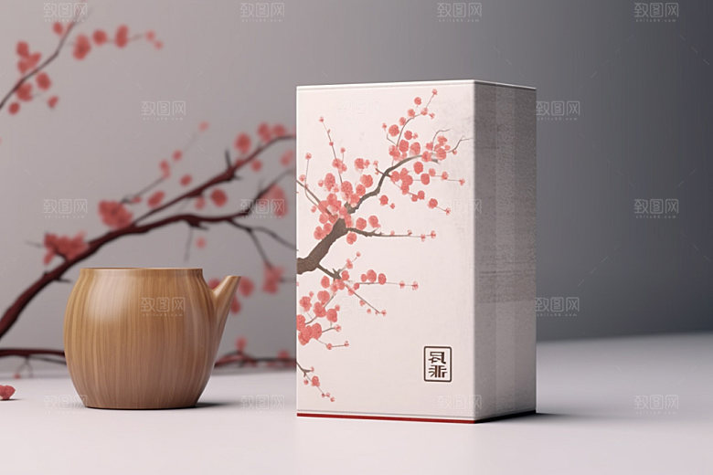 茶叶包装茶叶罐中国风模型