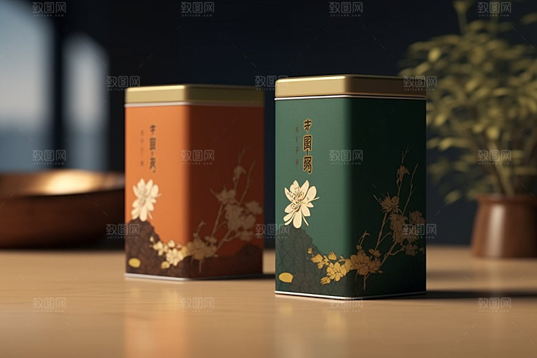 茶叶包装传统中国风模型