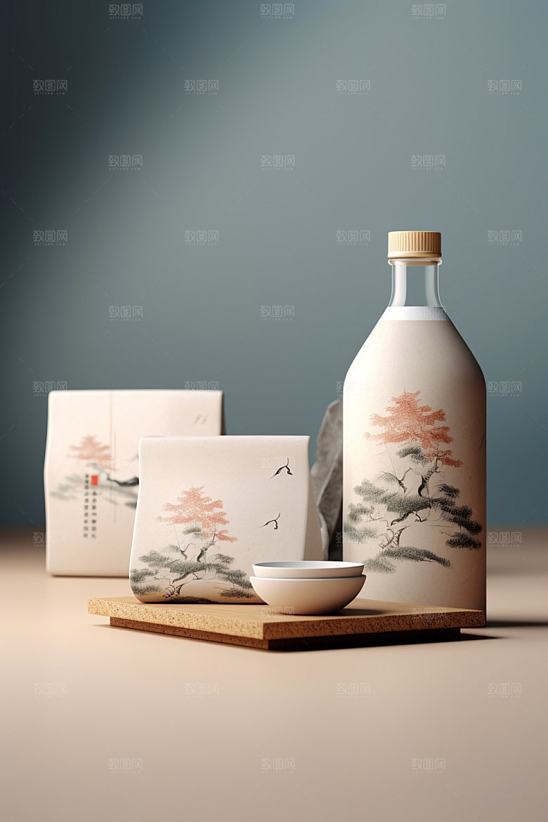 茶叶包装中国风立体模型
