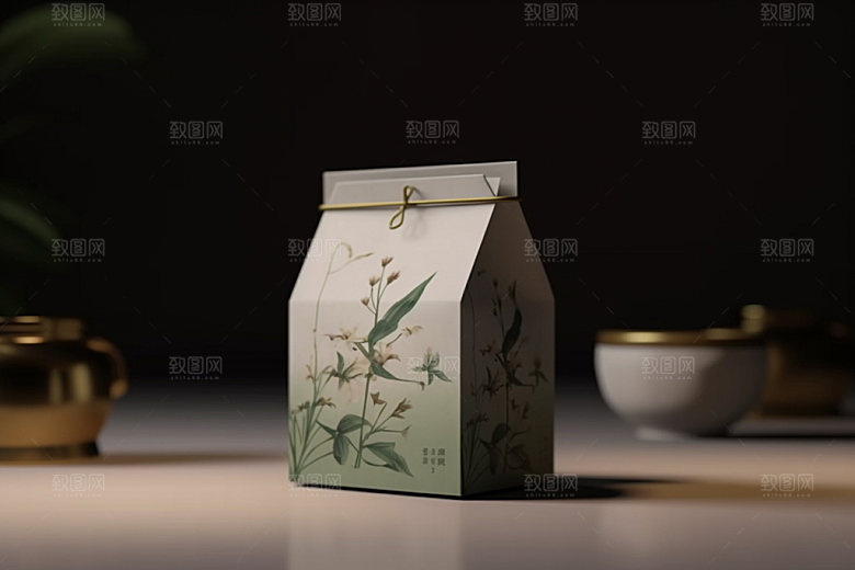 茶叶包装立体中式模型