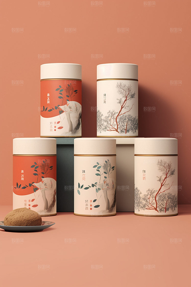 茶叶包装茶叶罐传统模型