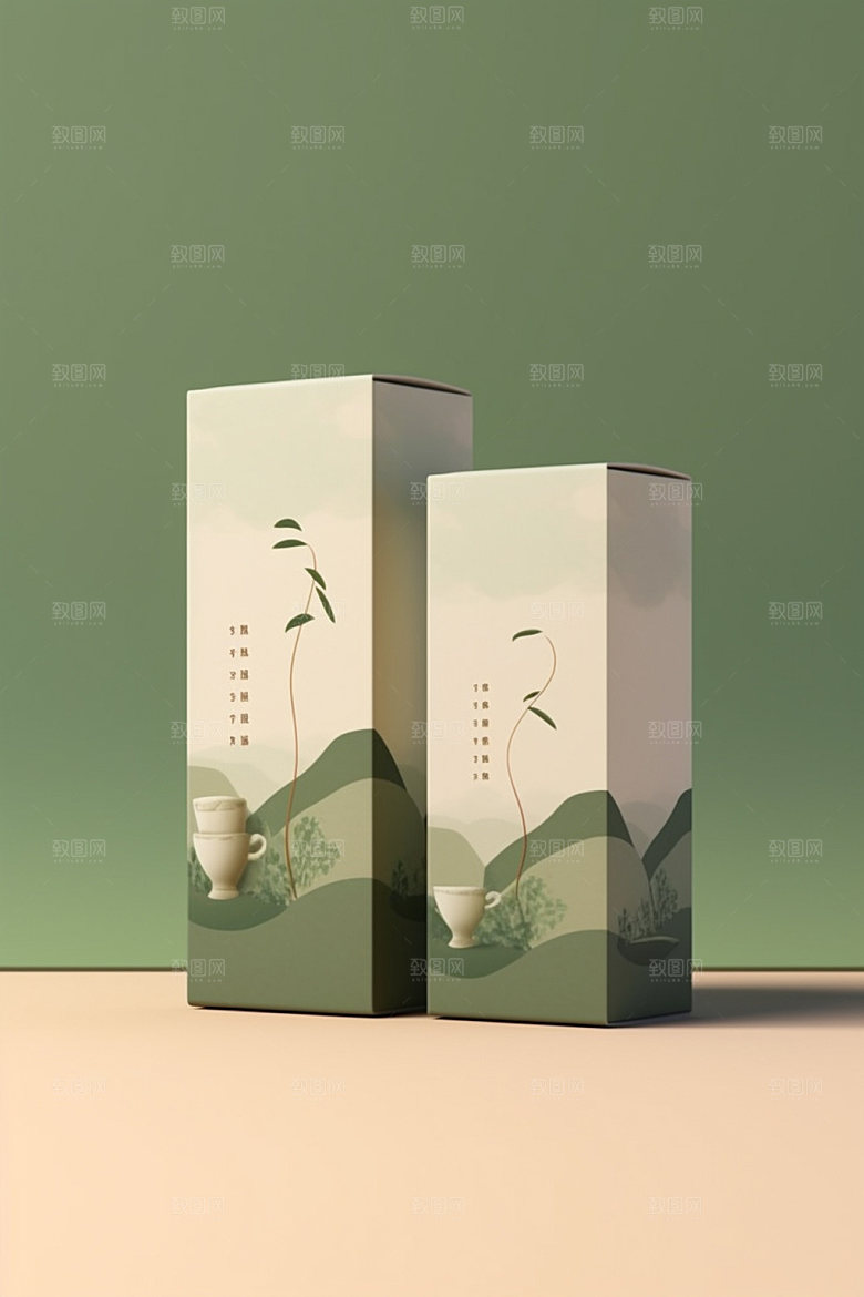 茶叶包装3D中式模型