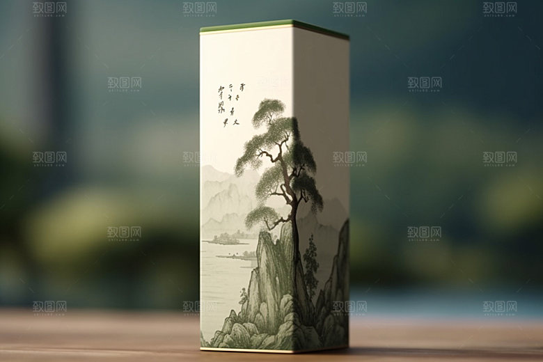 茶叶包装茶叶罐中国风模型