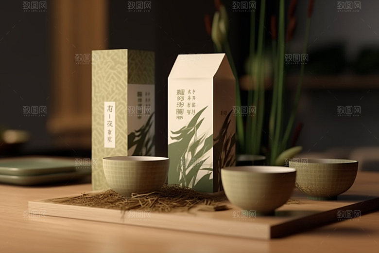 茶叶包装立体中式模型