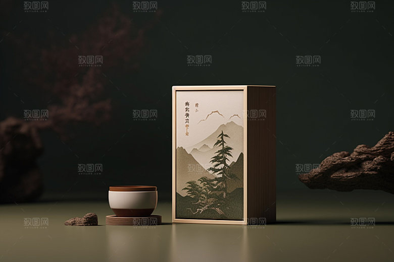 茶叶包装中式立体模型