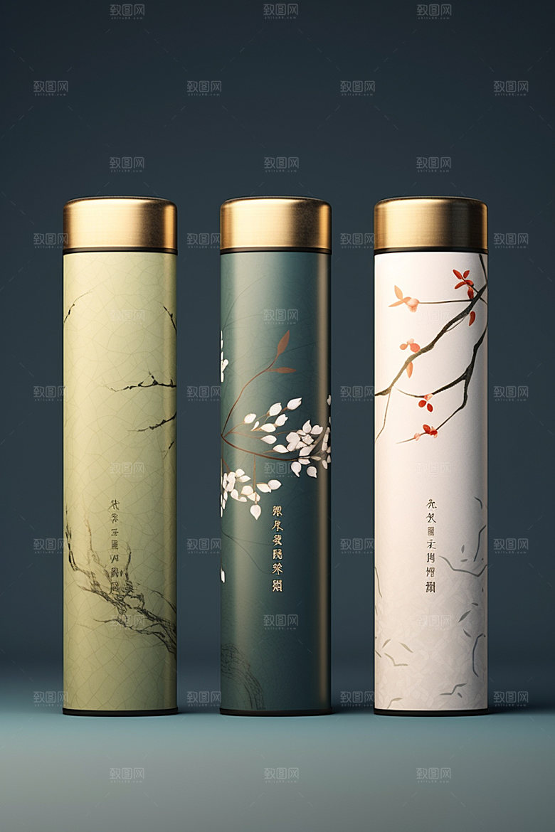 茶叶包装茶叶罐中式模型