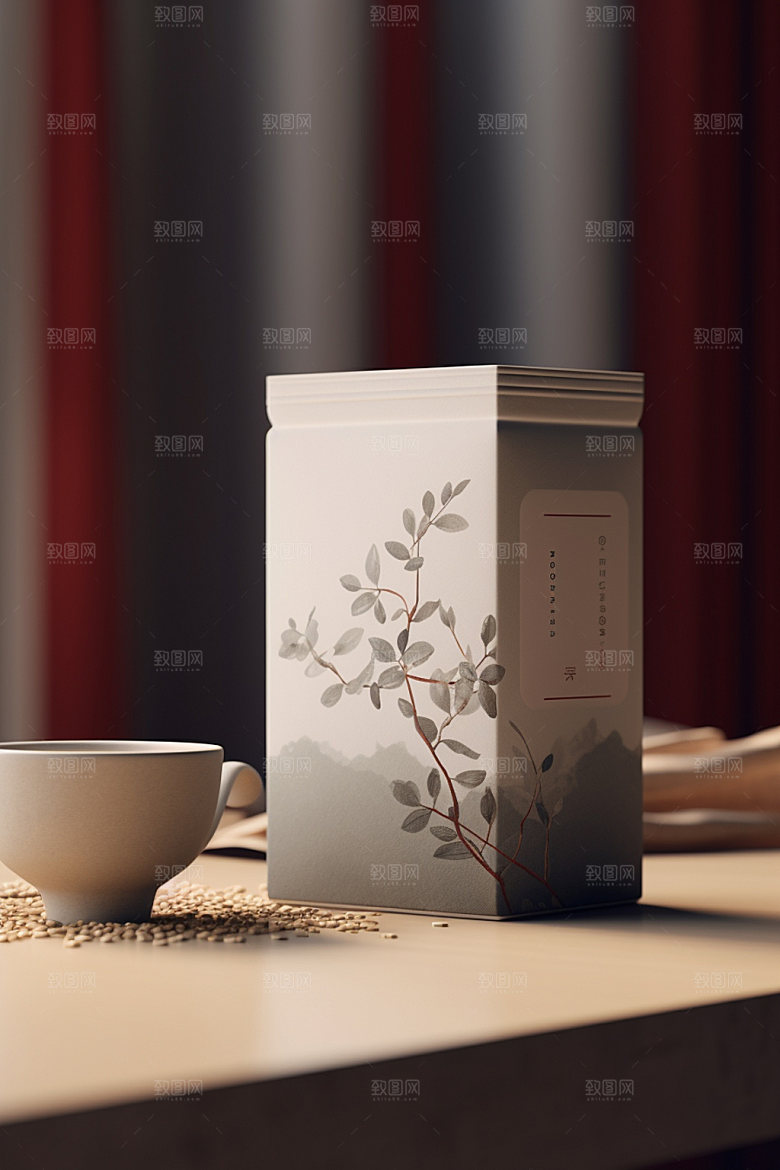 茶叶包装茶叶罐中式模型