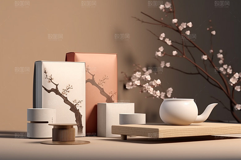 茶叶包装包装设计中国风模型