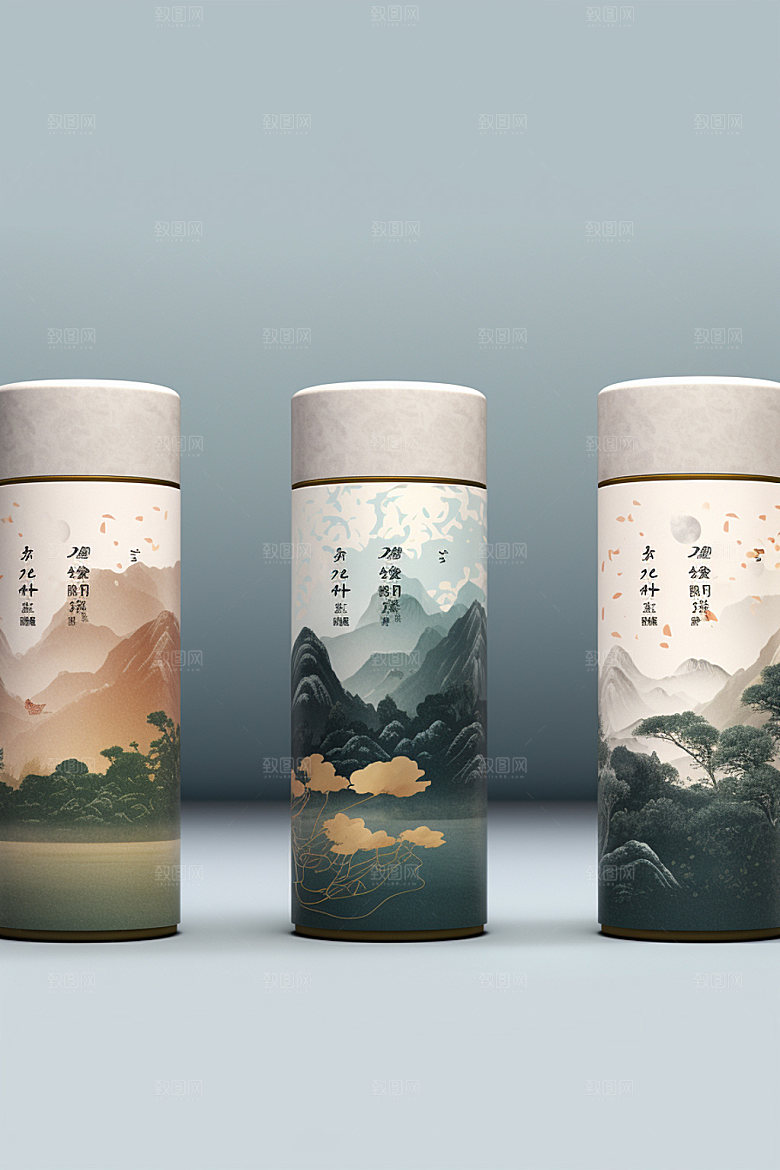 茶叶包装中国风传统模型