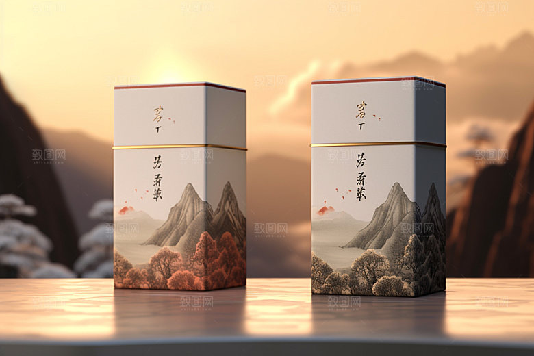 茶叶包装传统立体模型