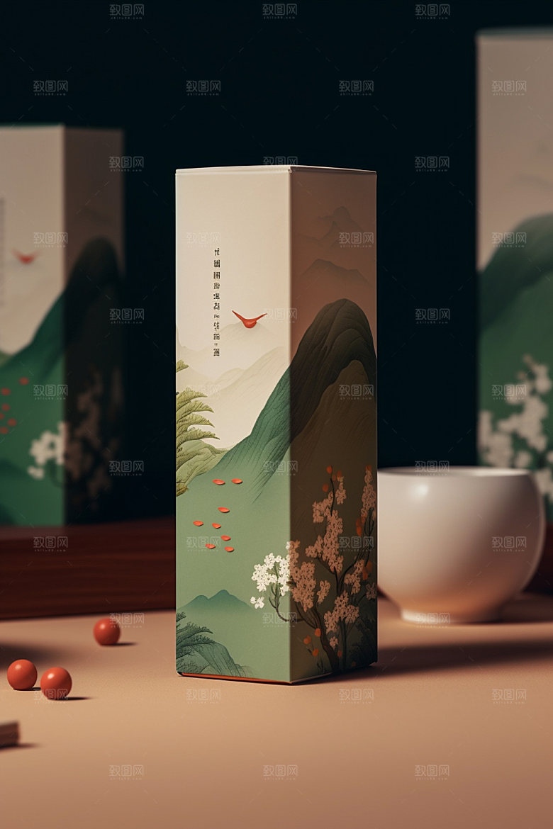 茶叶包装包装设计传统模型