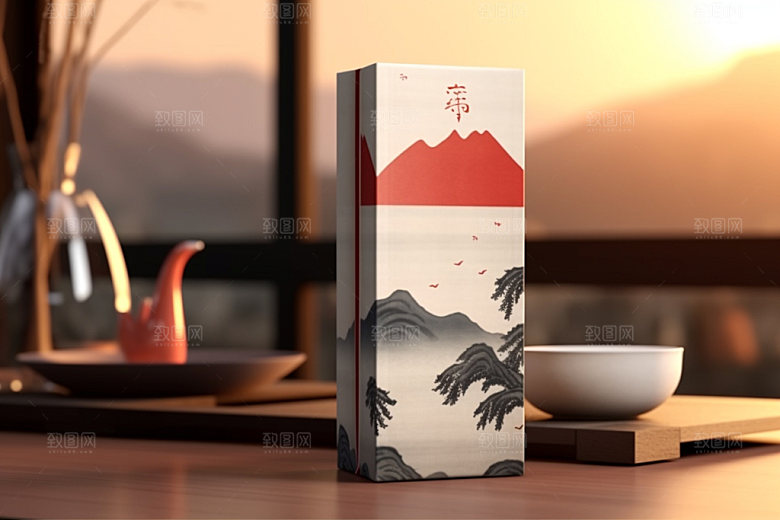 茶叶包装包装设计中式模型