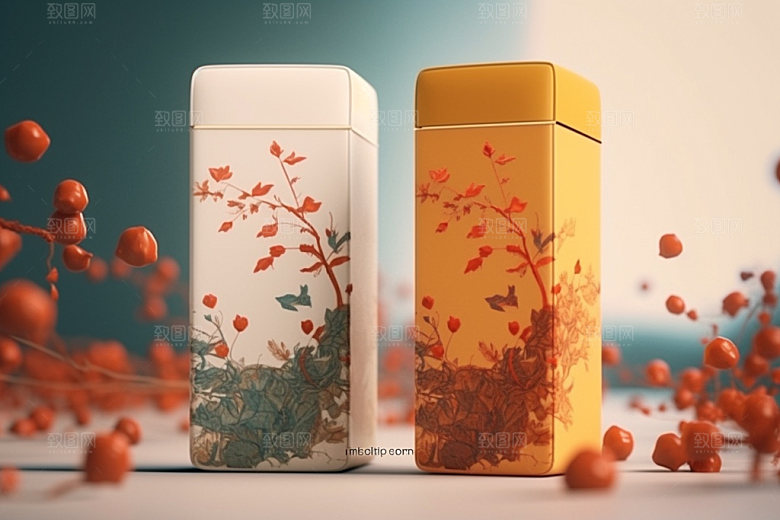 茶叶包装立体茶叶罐模型