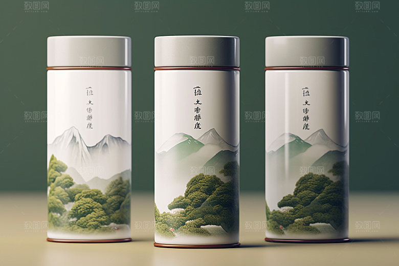 茶叶包装立体中国风模型