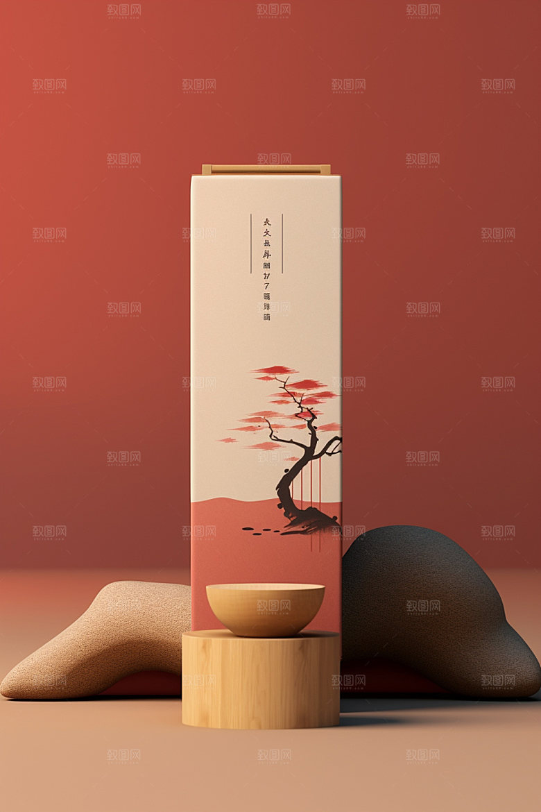 茶叶包装中式立体模型