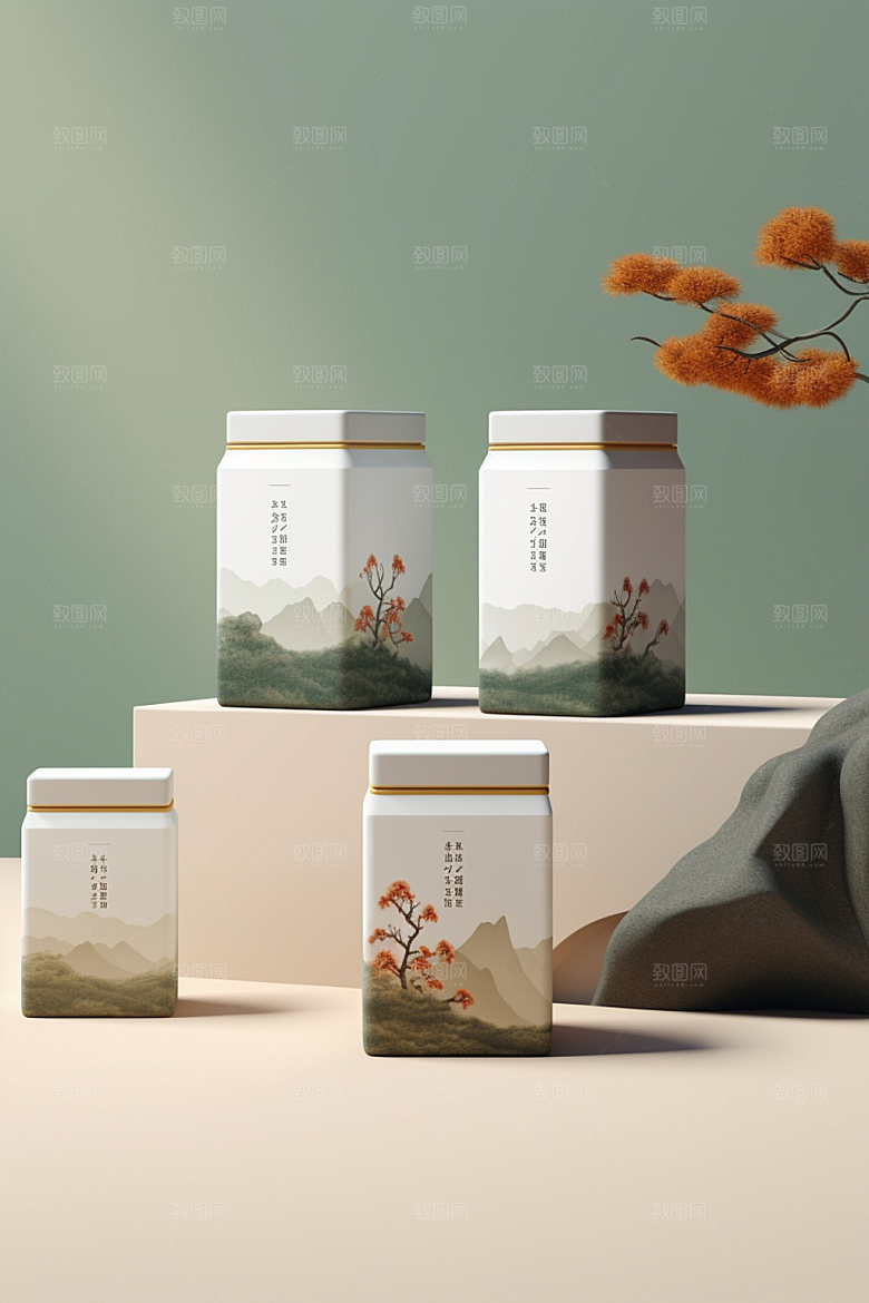茶叶包装中式3D模型