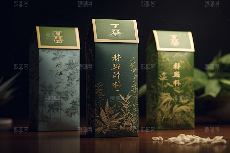 茶叶包装中式立体模型