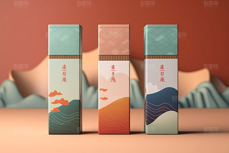 茶叶包装茶叶罐中式模型