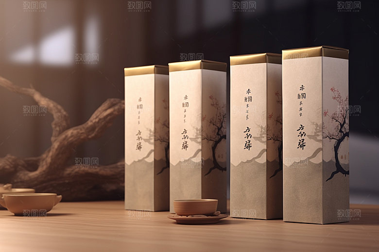 茶叶包装3D中国风模型