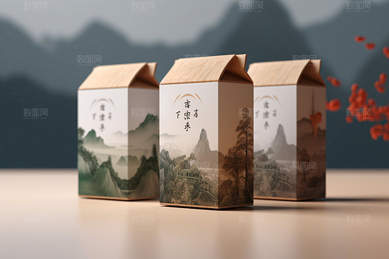 茶叶包装中国风3D模型