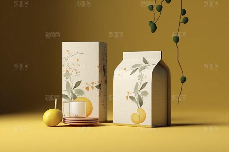 茶叶包装中国风立体模型