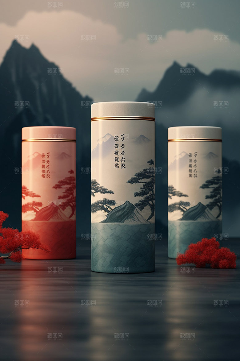 茶叶包装中式传统模型