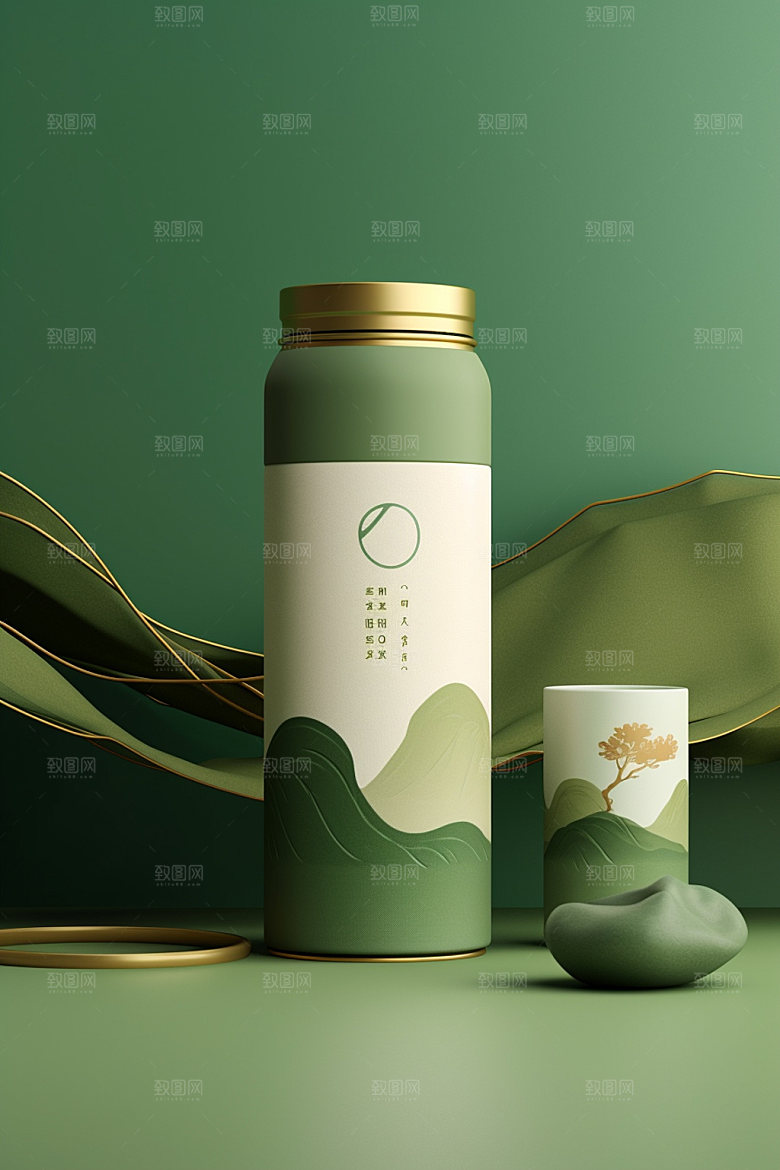 茶叶包装中式立体模型