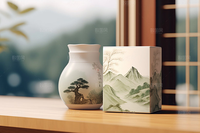 茶叶包装传统茶叶罐模型