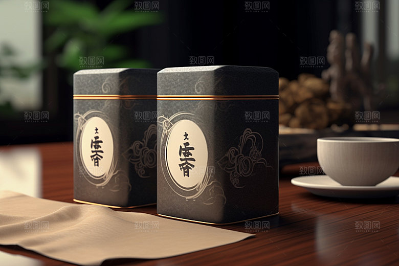 茶叶包装中国风茶叶罐模型