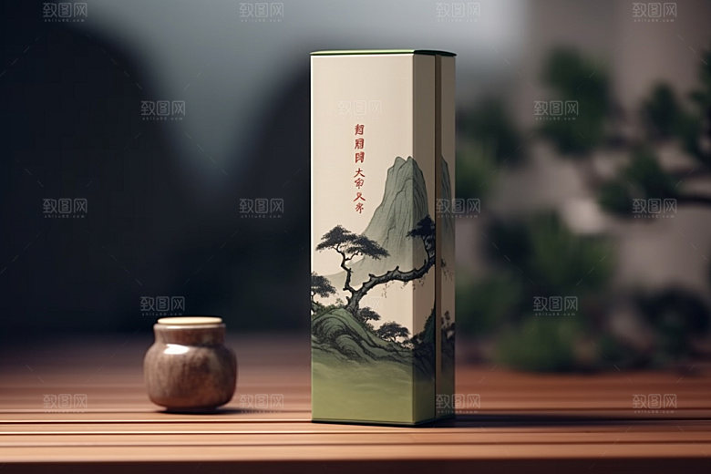 茶叶包装中国风中式模型