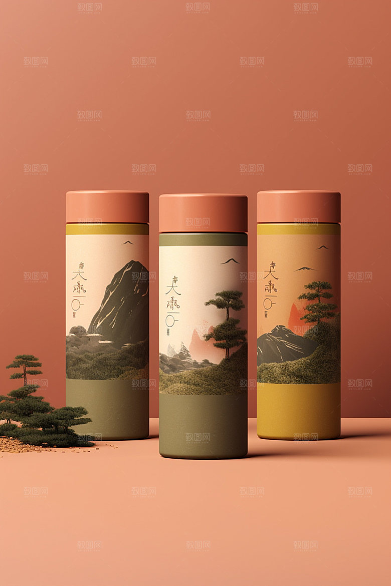 茶叶包装中国风中式模型